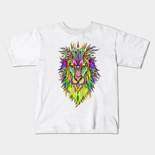 Lion colorful digital art illustration. Kids T-Shirt